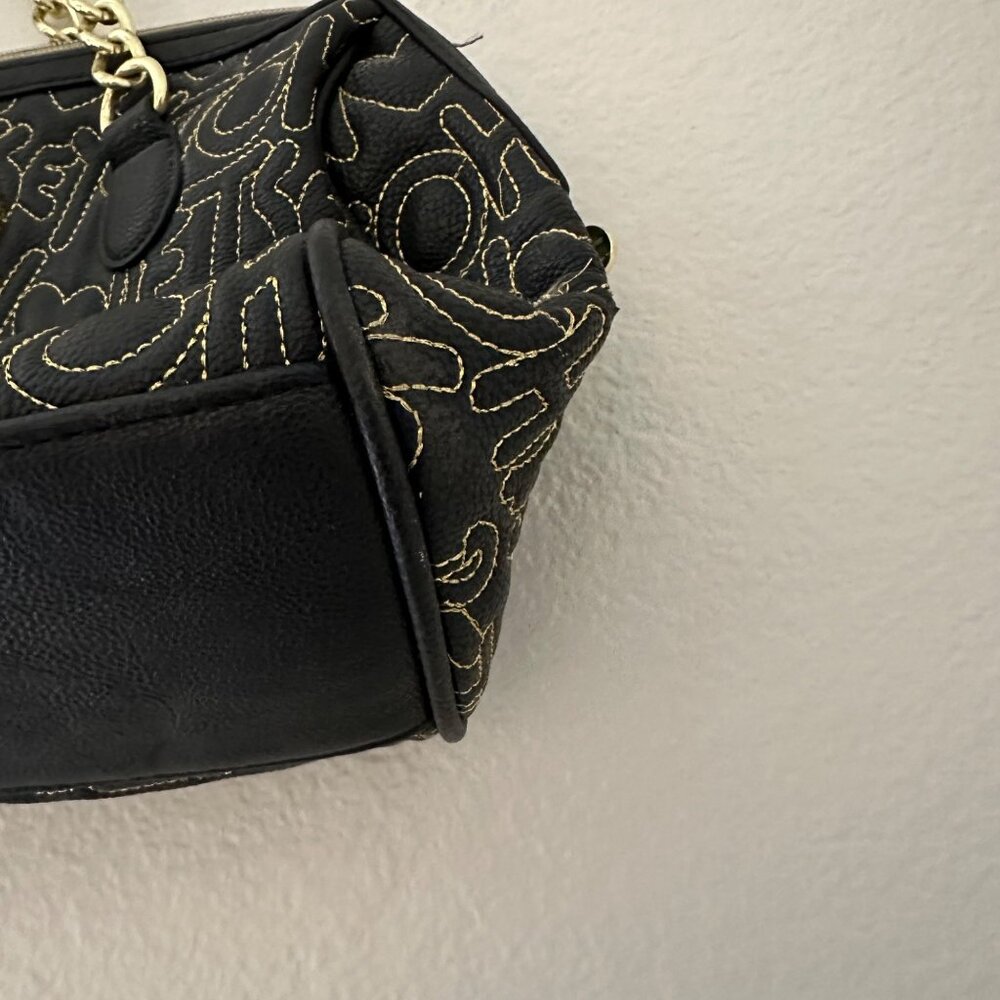 Betsey Johnson Handbag Logo Quilted Be Mine Gold … - image 4